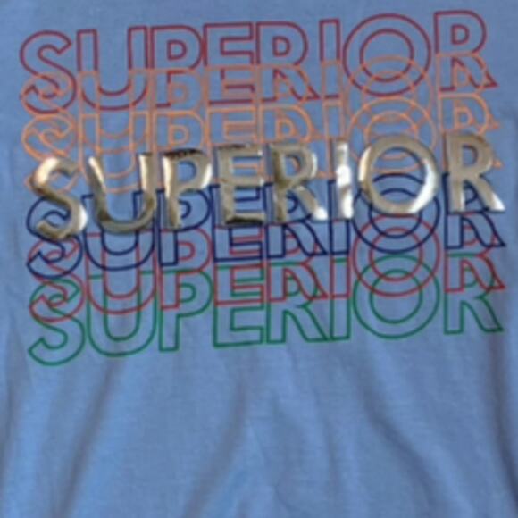 Bushwick Supply Men's Size Small T-Shirt 3D Metallic Superior Blue Cotton Blend - Picture 3 of 8
